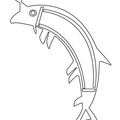 Aboriginal Animal Fish Trout Drawings Coloring Book Page