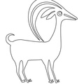 Aboriginal Animal Goat Drawings Coloring Book Page