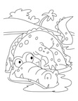 Alligator Coloring Book Page