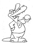 Alligator Coloring Book Page