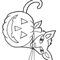 Cat Halloween Coloring Book Page