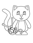 Cat Simple Toddler Easy Coloring Book Page