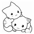Cat Simple Toddler Easy Coloring Book Page