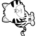Cat Simple Toddler Easy Coloring Book Page