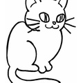Cat Simple Toddler Easy Coloring Book Page