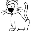 Cat Simple Toddler Easy Coloring Book Page