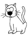 Cat Simple Toddler Easy Coloring Book Page