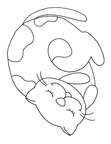 Cat Simple Toddler Easy Coloring Book Page