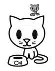 Cat Simple Toddler Easy Coloring Book Page