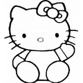 Cat Simple Toddler Easy Coloring Book Page