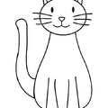Cat Simple Toddler Easy Coloring Book Page