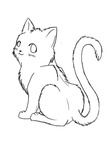 Cat Simple Toddler Easy Coloring Book Page