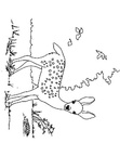 Baby Deer Fawn Coloring Book Page