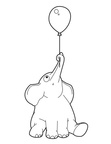 Baby Elephant Coloring Book Page
