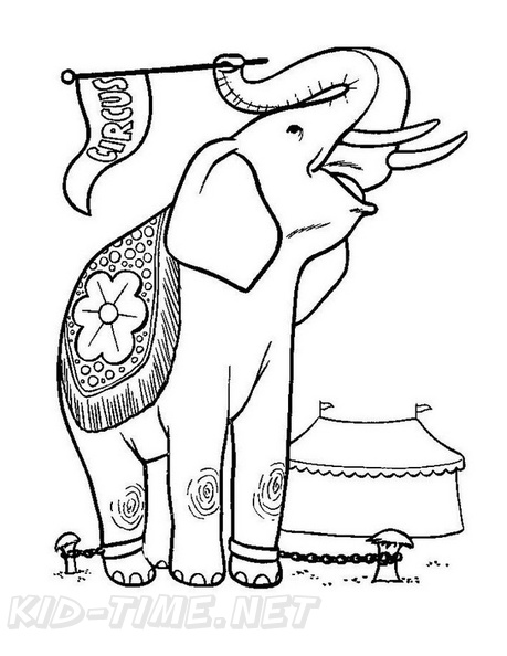 Circus Elephant Coloring Book Page