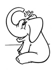 Cute Elephant Coloring Book Page