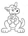 Baby Kangaroo Joey Coloring Book Page