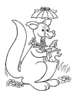 Cute Kangaroo Coloring Book Page