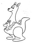 Cute Kangaroo Coloring Book Page