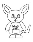 Cute Kangaroo Coloring Book Page