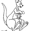 Cute Kangaroo Coloring Book Page