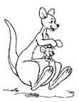 Cute Kangaroo Coloring Book Page