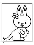 Cute Kangaroo Coloring Book Page