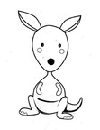 Cute Kangaroo Coloring Book Page