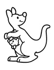 Simple Easy Toddler Kangaroo Coloring Book Page