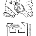 E Elephant Animal Alphabet Coloring Book Page