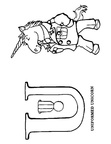 U Unicorn Animal Alphabet Coloring Book Page