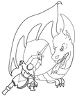 Dragon Coloring Book Page