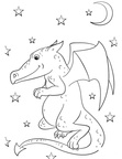 Dragon Coloring Book Page