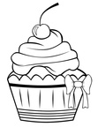 Cakes / Cupcake Coloring Book Page