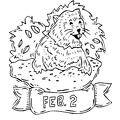 Groundhog Day Coloring Book Page