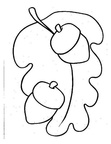 Leaf Acorn Basic Shapes Toddler Beginner Coloring Book Page