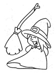 Witch Basic Shapes Toddler Beginner Coloring Book Page