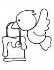 Bird Basic Shapes Toddler Beginner Coloring Book Page