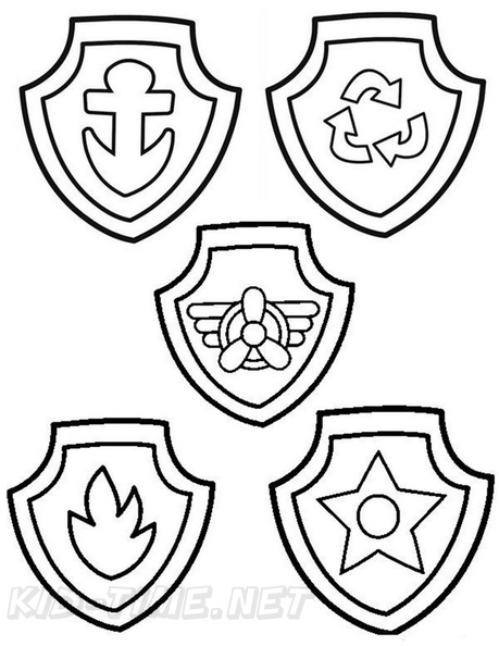 Paw Patrol Badge Coloring Book Page