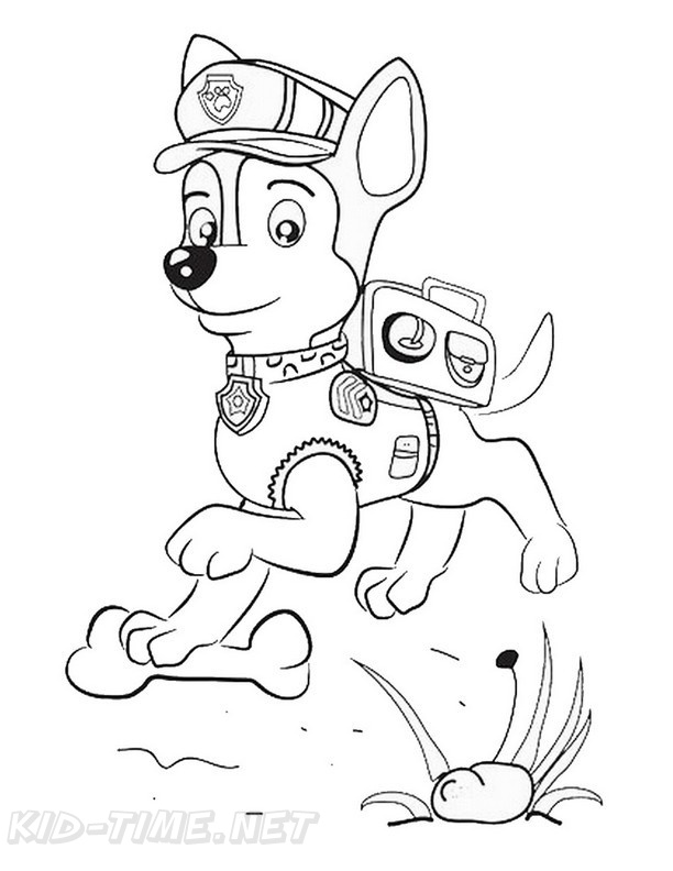 Chase Paw Coloring Book Page