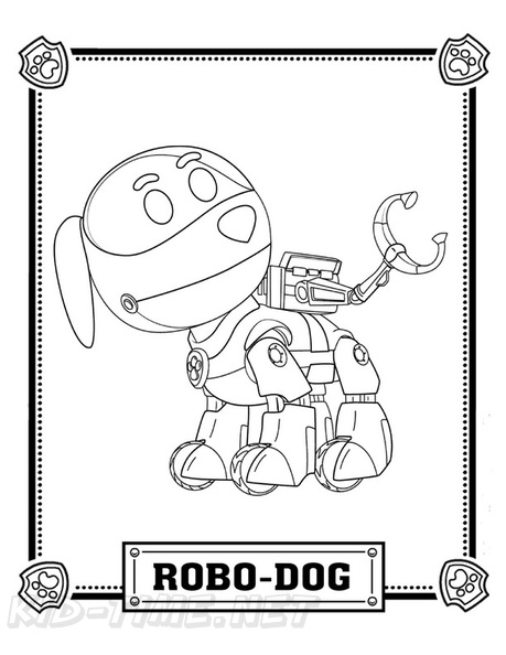 Robo Dog Paw Patrol Color Book Page