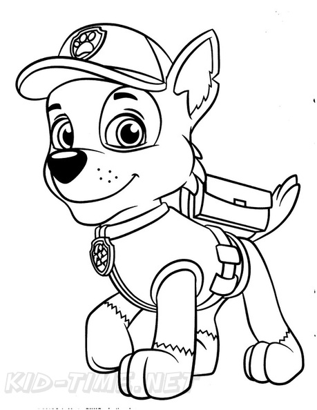 Rocky Paw Patrol Coloring Book Page