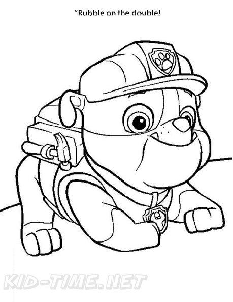 Everyone Loves Rubble On The Double Coloring Page - kids fun coloring sheet