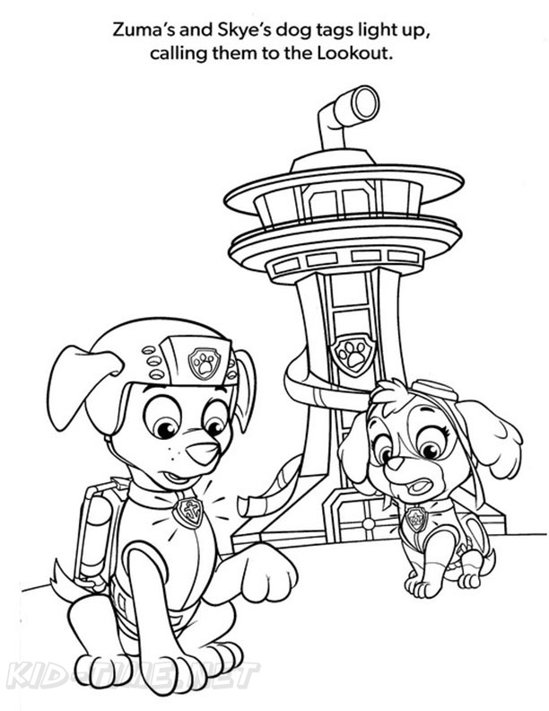 Paw Patrol Lookout Tower Coloring Book Page