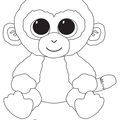 Coconut Monkey Beanie Boo Coloring Book Page