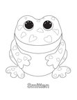 Smitten Frog Beanie Boo Coloring Book Page
