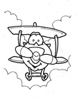 Airplane Coloring Book Page