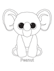 Peanut Elephant Beanie Boo Coloring Book Page